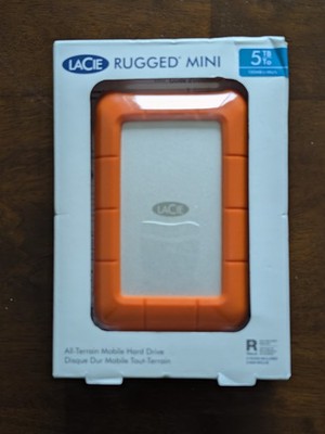 LaCie Rugged Mini 5TB USB 3.0 external hard drive new/sealed + free shipping!