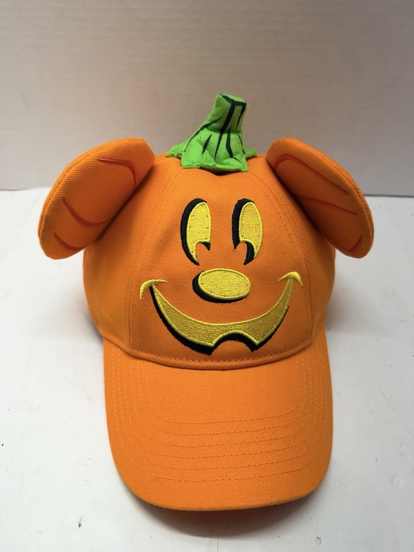 Disney Parks Frightfully Fun Snapback Hat Cap Pumpkin Mickey