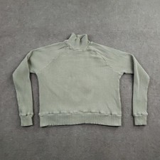 The North Face Sweatshirt Womens Small Green Mock Neck Pullover Waffle Thermal