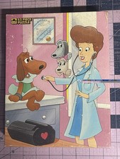 Vintage Golden 1986 Pound Puppies At The Vet 63 Piece Jigsaw Puzzle Complete