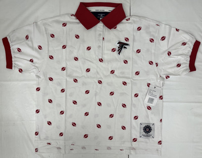 NFL Atlanta Falcons Women's Small Tommy Hilfiger All over Football Polo Shirt