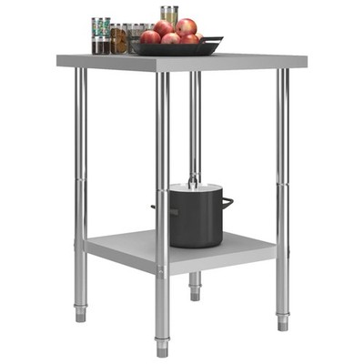Kitchen Work Table Hotel Prep Work Table with Undershelf Stainless Steel vidaXL