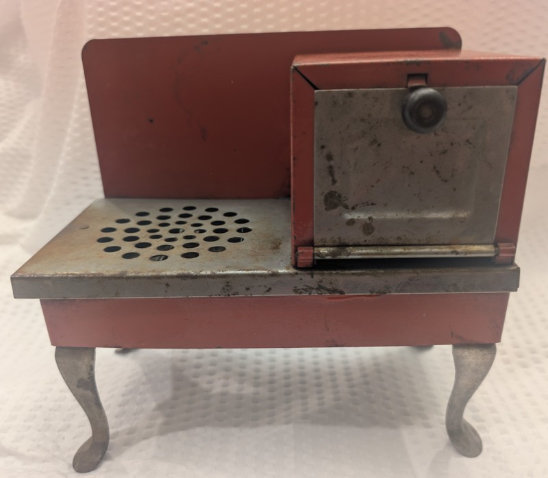 Vintage Red Electric Metal Toy Stove