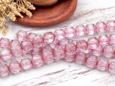 10mm Golden Bronze Washed Crystal FP Cathedral Czech Glass Beads 12 Beads