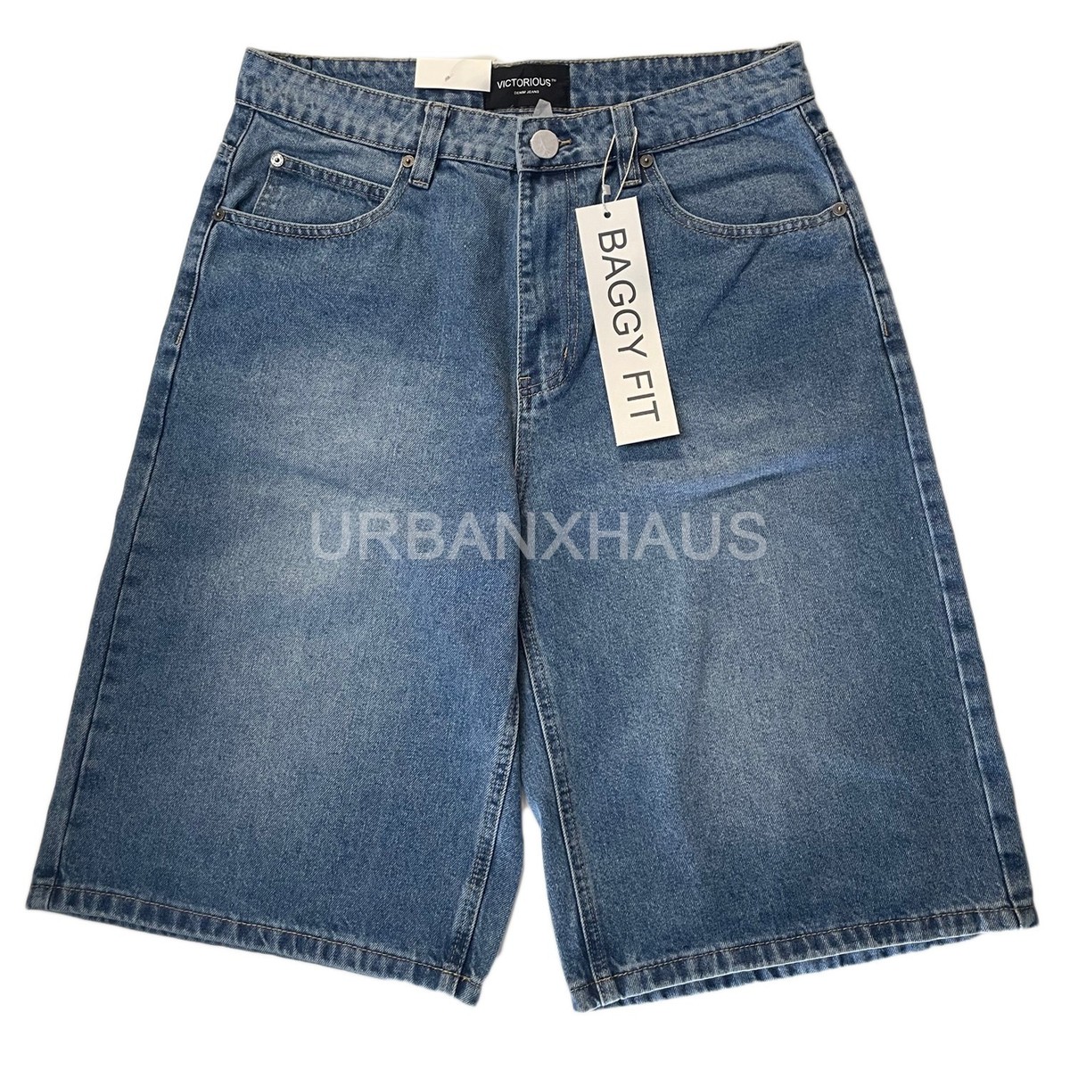 MEN'S BAGGY RAW DENIM LOOSE FIT BAGGY CARPENTER SHORTS *5 COLORS