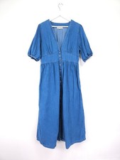 Nobody’s Child Dress Size 14 Starlight Blue Light Denim Balloon Sleeve Midi