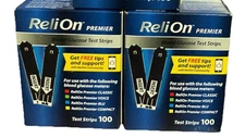 200 ReliOn Premier Glucose Test Strips~Very Fresh~2/2027+~$33.77~Free Ship
