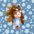 Vintage Cabbage Patch Girl Lil Sprouts Doll, Auburn Hair, Blue Eyes, 6”
