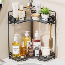 2-Tier Corner Bathroom Counter Organizer, Bathroom Countertop Organizer Stora...