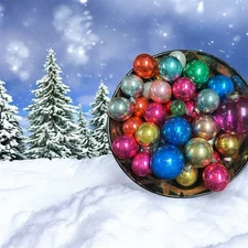 Over 30  Vintage Christmas Mercury Glass Ornaments from the 1950's and 1960's,