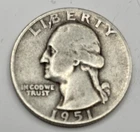 1951 D Washington Quarter 90% Silver Denver Mint US Coin