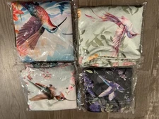 Cloth Polyester Book Cover - Standard - Floral Birds Set of 4 - Colorful