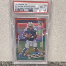 2023 Panini Donruss Rated Rookie Optic Red & Green Richardson #343 PSA 10 Colts