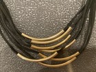 *RARE* VINTAGE GORGEOUS BLACK GOLD METAL MULTI-STRAND CHOKER NECKLACE!! — photo 3