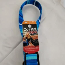 Coastal Styles Pet Collar Adjustable Medium Size 14” - 20" Shades of Blue