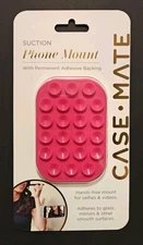 Case-Mate Suction Phone Mount - Pink 🩷 Adhesive Backing