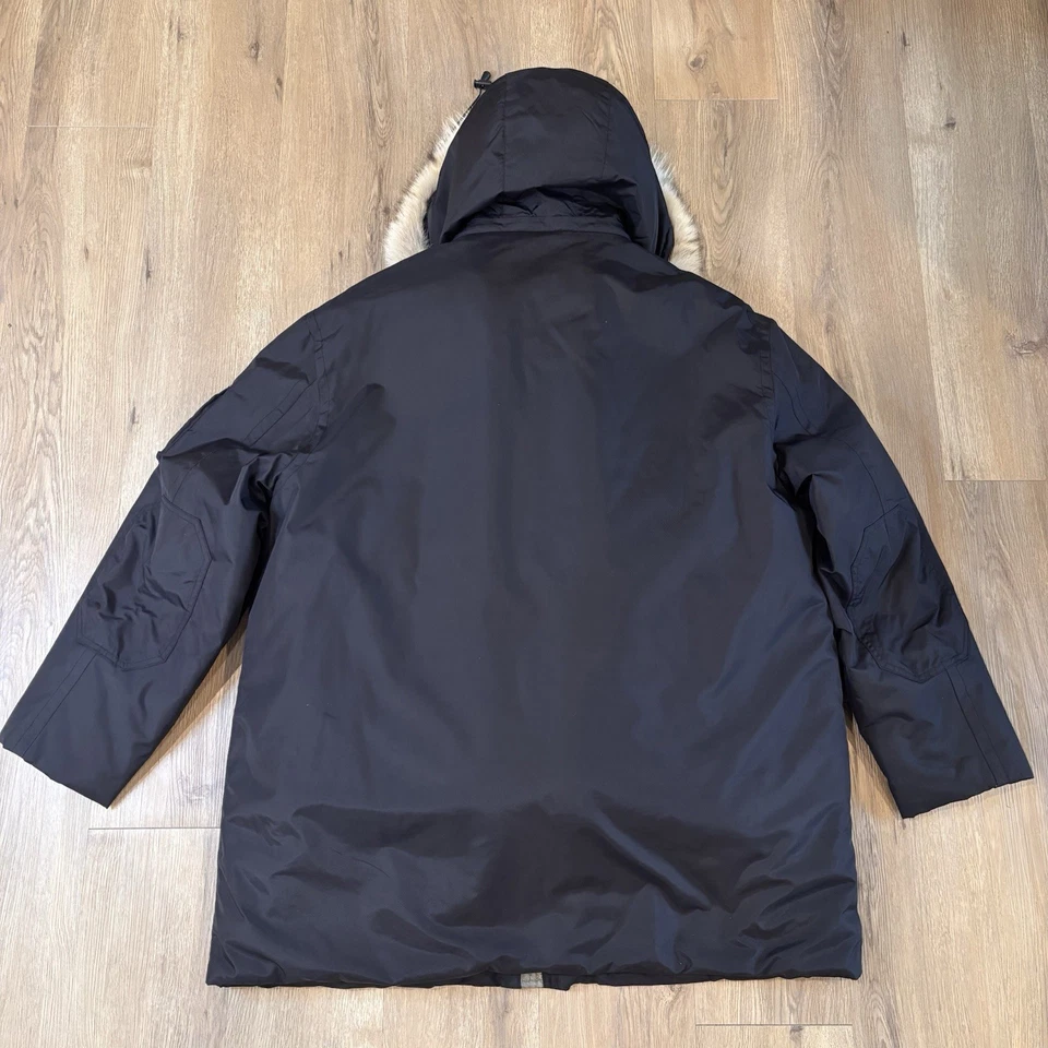 Andrew Marc Men’s Full Zip Button Faux Fur Removable Down Parka Jacket Black 2XL - Image 2 of 4