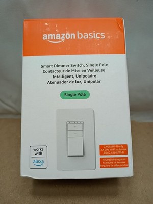 Amazon Basics Single Pole Neutral Wire Smart Switch ASIN B095X5H16 Open Box 