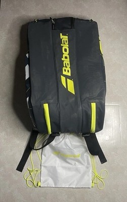 Babolat RH 12 Pure Aero Tennis Bag Gray and Yellow Large Racquet Holder 751221