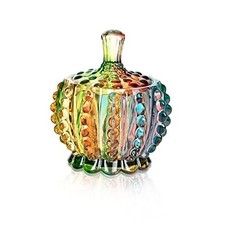 6 oz Colorful Embossed Glass Jars with Lid - Crystal Glass Candy Colorful-2