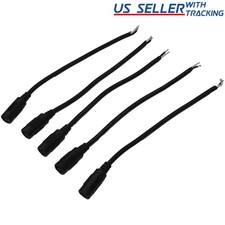 25-pack DC Power B/W Pigtail Female Barrel Jack 6-inch Cable 5.5mm x 2.1mm 18AWG