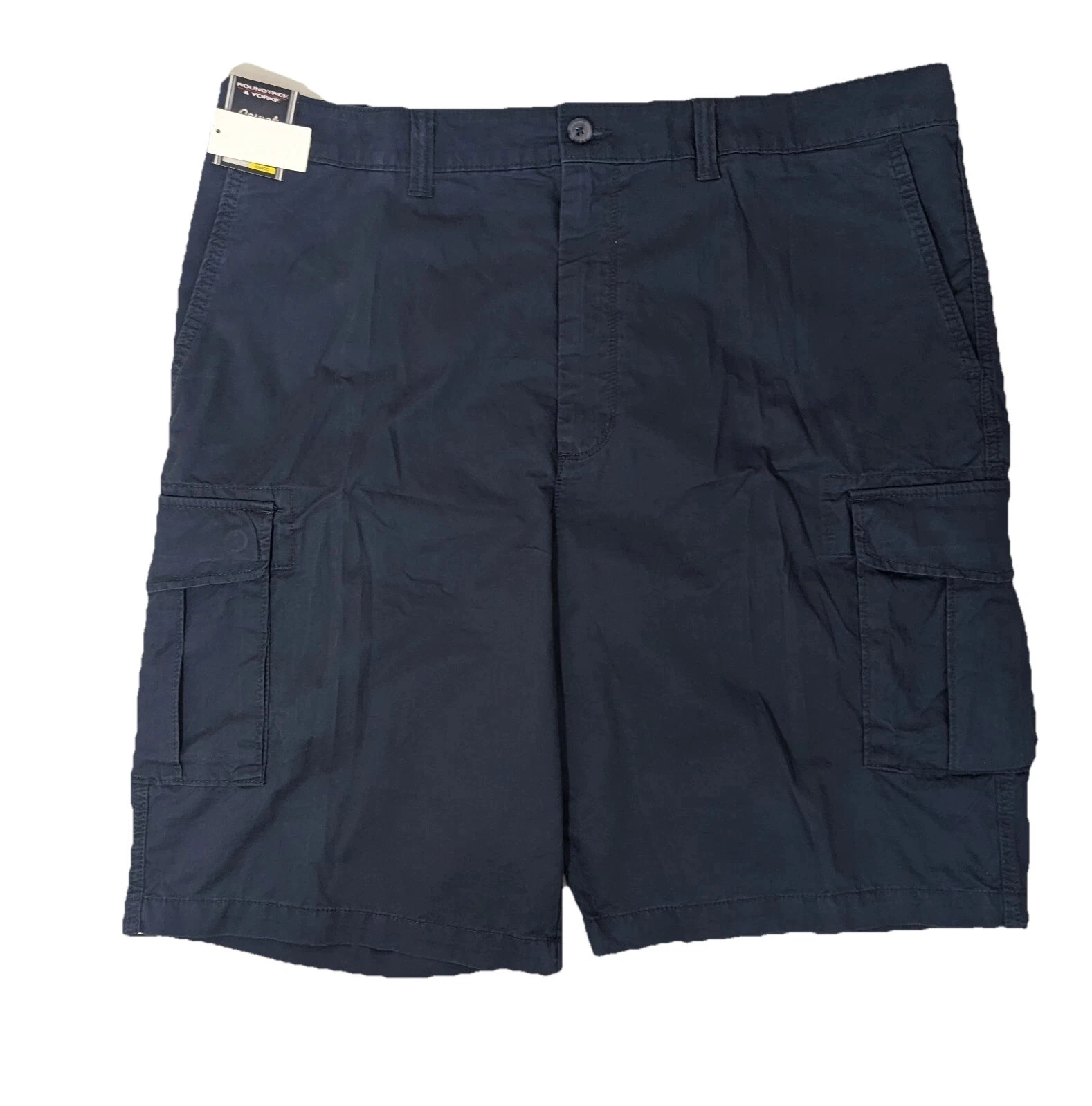 NEW Size 44 Tall Mens Roundtree & Yorke Casuals Cargo Shorts Cotton 11"I Navy