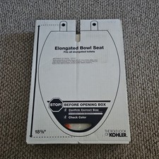 KOHLER Cachet Elongated Antimicrobial, Soft Close Front Toilet Seat White SEALED