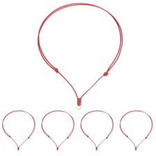 5pcs Adjustable Necklace Cords 1.5MM Thick 18-30" Handmade Ropes, Red