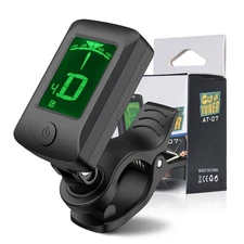 Chromatic Acoustic Ukulele Violin Electric Guitar Bass LCD On Clip Tuner ALGK