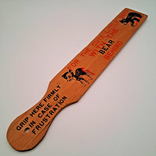 Vintage Spanking Paddle For Cute Little Deer With Bear Behind