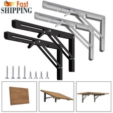 8-20" Folding Brackets Shelf Heavy Duty Support Wall Mounted Stainless Steel UK