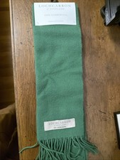 LOCHCARRON of SCOTLAND Modern Tartan Lambswool Scarf Solid Apple Green NEW