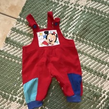 Vintage Disney Mickey Mouse Red Overall One-Piece 1980s