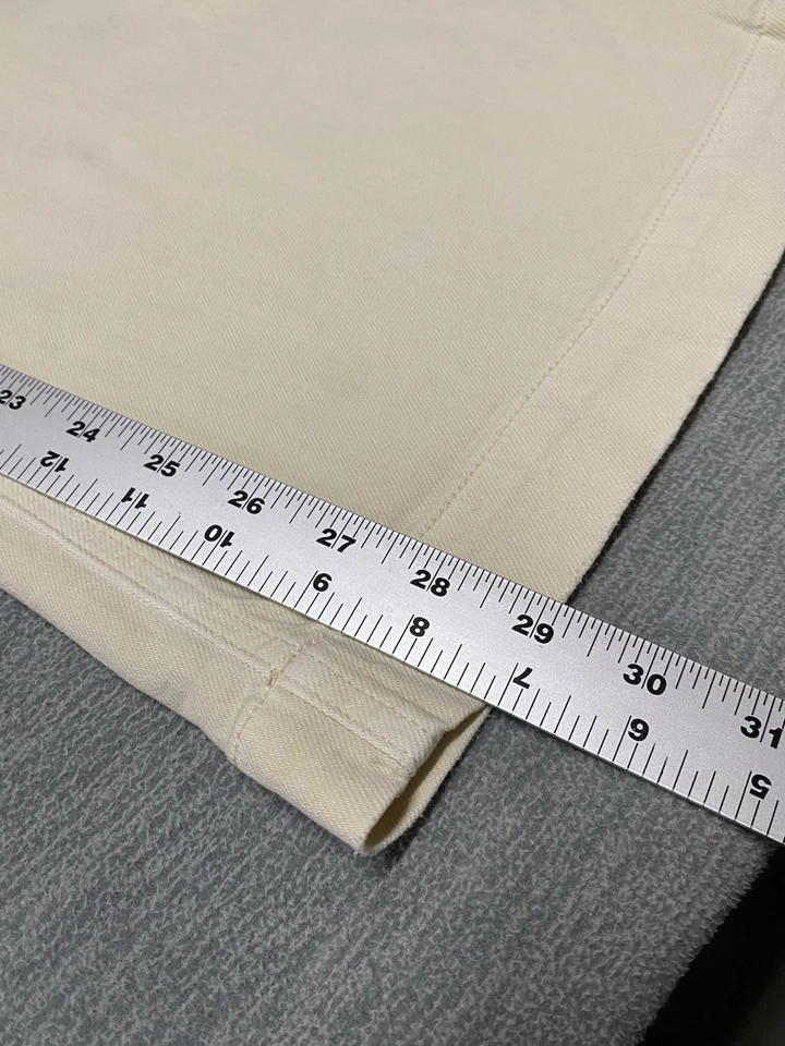 American Eagle Pants Women 12 Short High Rise Baggy Wide Leg Stretch Ivory 31x29 - Image 4 of 4