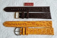Bracelet De Montre ZRC En Cuir De Veau - 22 Mm - Marron - Fait Main - Neuf