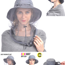 Ushake Mosquito HEAD Net Hat Safari Sun 