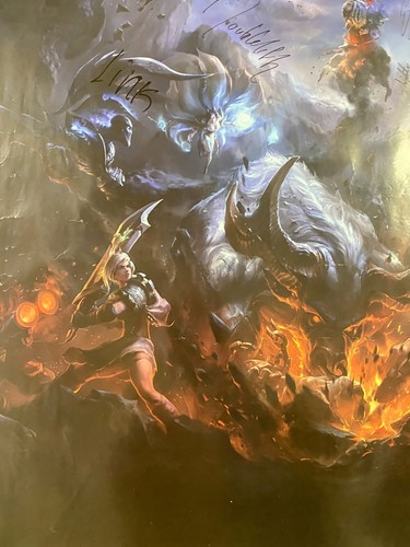 Signed 2013 LCS Promo Poster 40x28 Riot Games - Doublelift Meteos Imaqtpie - Picture 8 of 9