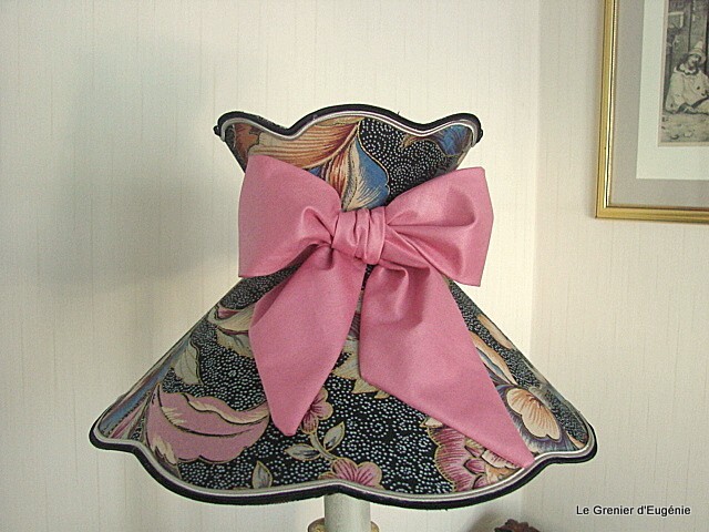 Abat-jour collerette motif cashmere 30cm pour une ambiance boudoir