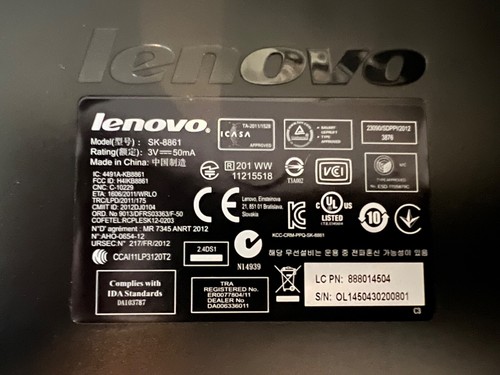 Teclado Inalámbrico Lenovo SK-8861 Ultraslim PC NEGRO - ¡RECEPTOR INCLUIDO! - Imagen 6 de 6