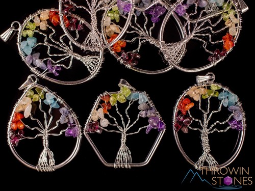 Colgante Árbol de la Vida, Colgante Cristal CHAKRA - Lágrima, Ovalado, Hexágono, E2000 - Imagen 5 de 10