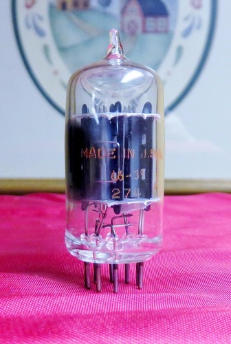 Vintage RCA 12AU7A PLATINUM PLUS GRADE Clear Top Preamp Tube 90% NOS = 6189 5814