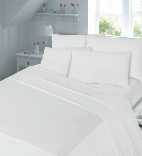 Thermal Flannelette Fitted Flat Bed Sheet Single Double King Brushed Cotton Warm - Picture 19 of 34