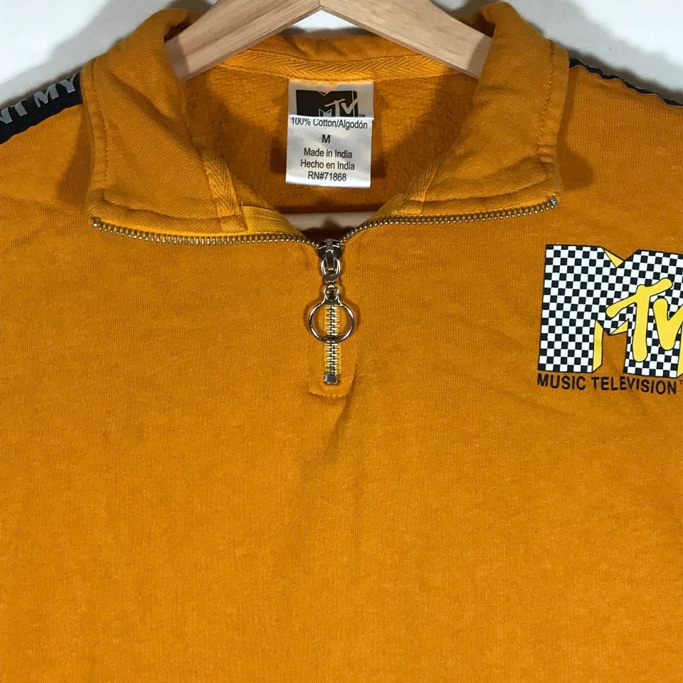MTV девочки средний желтый 1/4 молнии длинным рукавом пуловер толстовка - Изображение 3 из 4