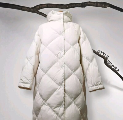 ZARA   LIMITED EDITION MANTEL DAUNENMANTEL STEPPMANTEL PUFFER OFFWHITE oversize