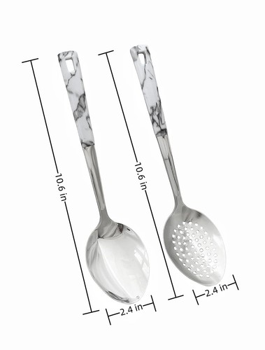 2 Pcs Stainless Steel Cooking Spoon Large Serving Spoons Set Large Spoons for... - Picture 3 of 3