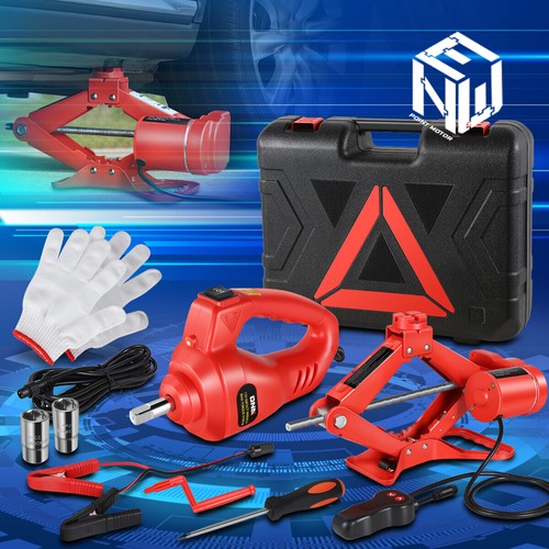 3T Portable Electric Scissor Lift Jack Kit 12V Lifting Range Electric