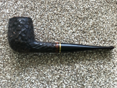 Carey Magic Inch Patent # s Briar Sculptured Pipe Ebonite Rubber Stem w/Filter