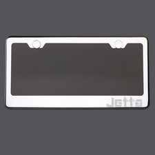 Mirror Chrome License Plate Frame Jetta Laser Engraved Metal Screw Cap Mirror Chrome License Plate Frame Jetta Laser Engraved Metal Screw Cap