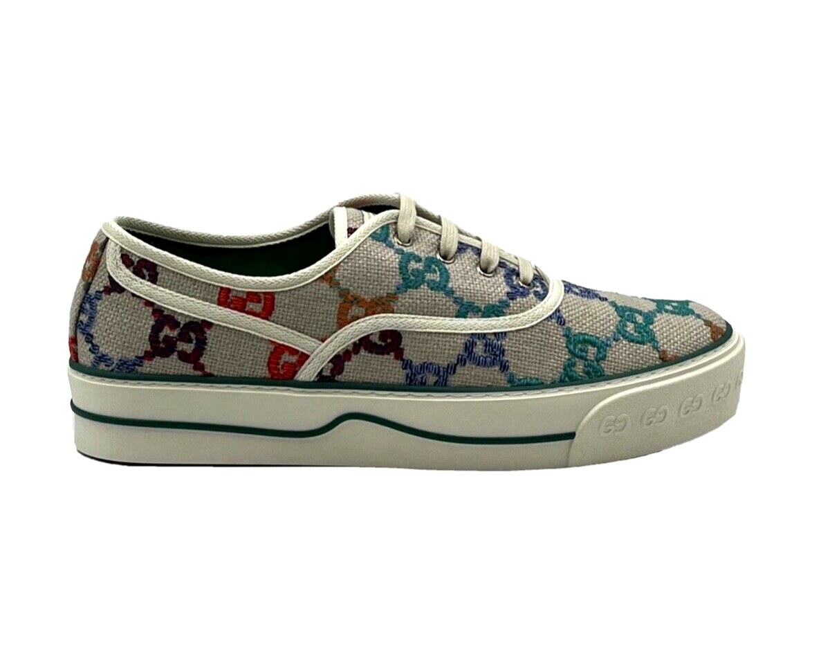 GUCCI Tennis 1977 Raised Sohle sneaker With GG Multicolor Logo