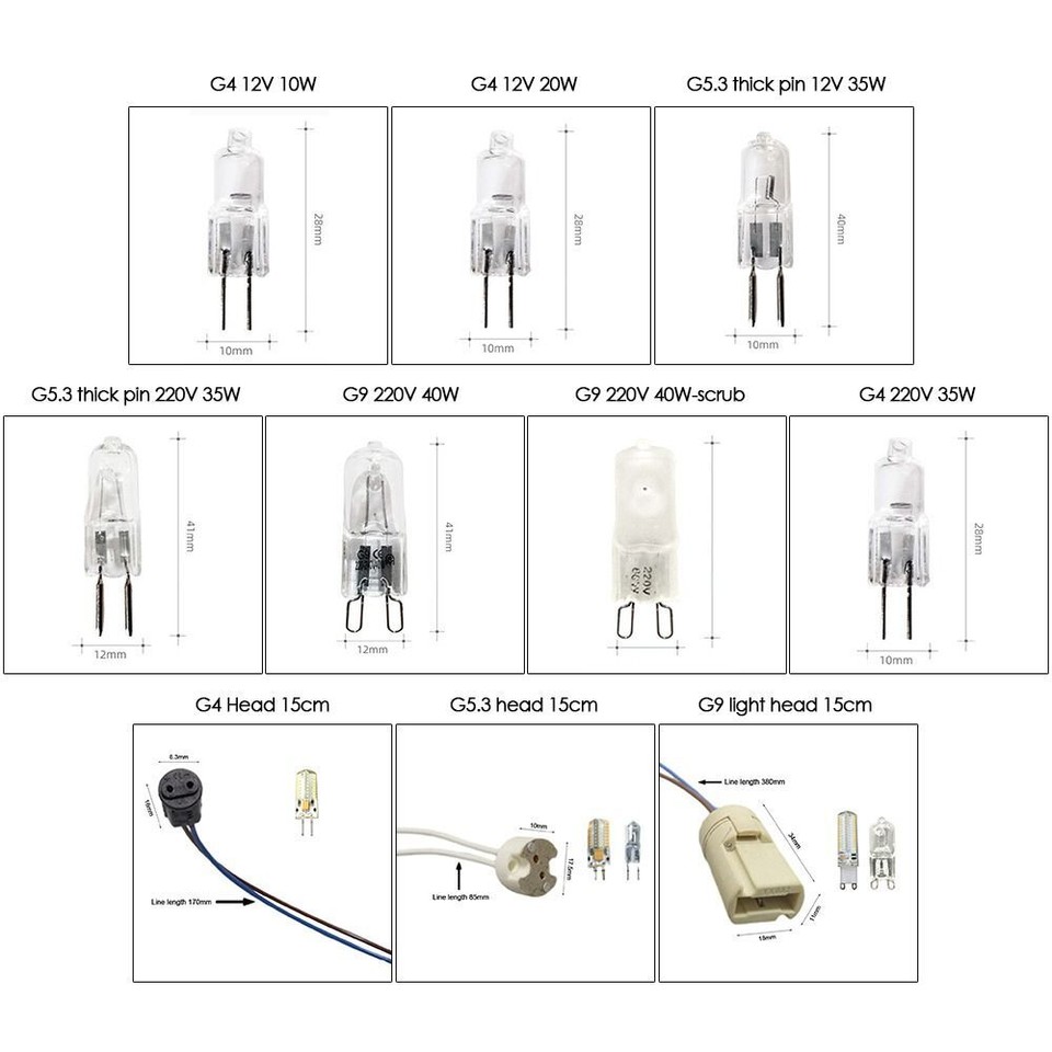 5pcs Dimmable Halogens light 12V/220V Halogen Light Ceramic Lamp